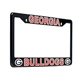 EliteAuto3K Georgia Bulldogs License Plate Frame Cover – Black – 12.25” x 6.25” - Slim Design