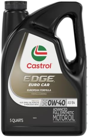 Castrol Edge Euro 0W-40 A3/B4 Advanced Full Synthetic Motor Oil, ...
