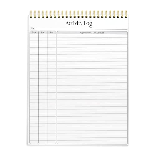 Better Office Products Activity Log Notepad 8.5 x 11 Planning Note Pad 50 Sheets Double-Wire Spiral Daily Time Tracking Productivity Checklist Organizer (1 Pack)