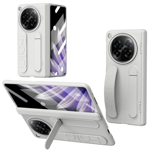 Coque Oppo Find N6 étui protection écran intégrée verre trempé et support antichoc blanc