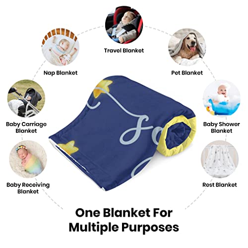 Image of Custom Baby Blanket with Name, Personalized Elephant Swaddle Blanket for Girl, Customized Shower Gifts for Baby Girls, Christmas Easter Birthday Newborn Gifts for Kids Girls