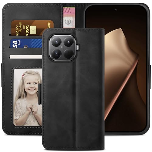 YATWIN für Handyhülle Xiaomi 15T Pro Hülle Premium Schutzhülle Klappbar für Xiaomi 15T Pro Hülle Leder mit Kartenfach Ständer Magnet Handytasche Klapphülle für 15T Pro Case Schwarz
