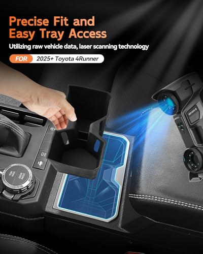 Image of for 2025 2026 Toyota 4Runner Center Console Cup Holder Organizer Insert - 4 Runner TPE Non-Slip Silicone Rubber Accessories