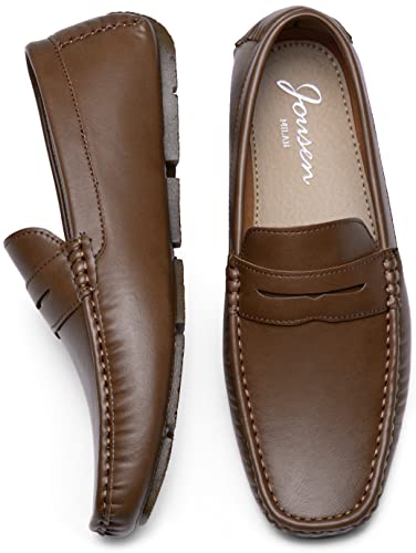 Image of Jousen Men's Penny Loafers Casual Driving Slip On Shoes | Rubber Outsole Soft Lightweight Moccasins Daily Business Wedding Office Travel Boat