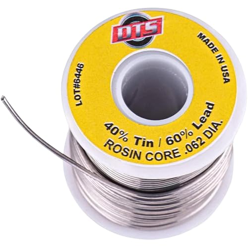 Image of DTS Made in USA Solder Wire Tin Lead 40 /60 Rosin Core 0.062-inch (1.6mm) on Spool, 1 pound | Soldering Wire for Electronics Repair and More (4)