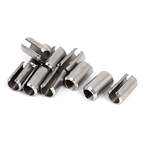 Aexit M6x12mm 304 Clamps Stainless Steel Split Spring Roll Dowel Pins Strap Clamps Fasteners 10Pcs