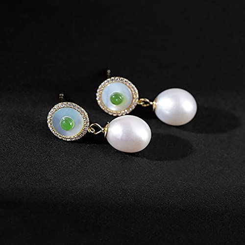 Pendientes colgantes Damas elegantes pendientes con incrustaciones Jaspe de agua dulce Pendientes Pendientes Colgantes Pendientes for mujer Pendientes de joyería de banquete Pendientes Mujeres