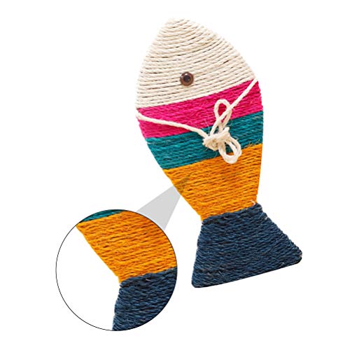 Cor listrado de sisal peixe chato pet dieta gato scratcher