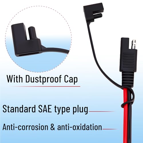 Bates- SAE Battery Connector, 2 FT, 12 AWG, SAE to O-Ring Harness with 5A-25A Protection Fuses & Polarity Reverse Adapter, 2-Pin Connector for Chargers, Maintainers, Solar Panels & Motorcycles - Image 5