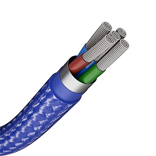 Image of Amazon Basics USB A to Lightning PVC Molded Nylon MFi Certified Charging Cable (Blue, 1.2 meter)