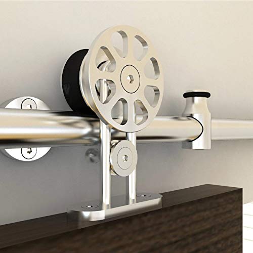 Kinmade Fortune Stainless Steel Sliding Barn Door Hardware Kit 6Ft (1830Mm) Track Single Door Kit #TOP7