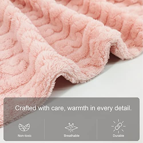 Napcure 3D Fleece Baby Blanket (30"X40",Pink) For Boys Girls Toddlers, Soft Warm Cozy Receiving Blankets,Infant Or Newborn Nursery Blankets #TOP2