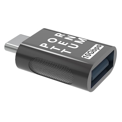 PORTENTUM Adaptador USB C a USB 3.0 (3.1) OTG Velocidad 10Gb Cuerpo Premium Zinc con Alta Resistencia al Calor - Adaptador USB a Tipo c de Solo 5 Gramos