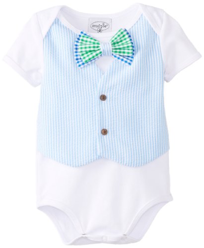 Mud Pie Baby-Boys Newborn Seersucker Vest Crawler