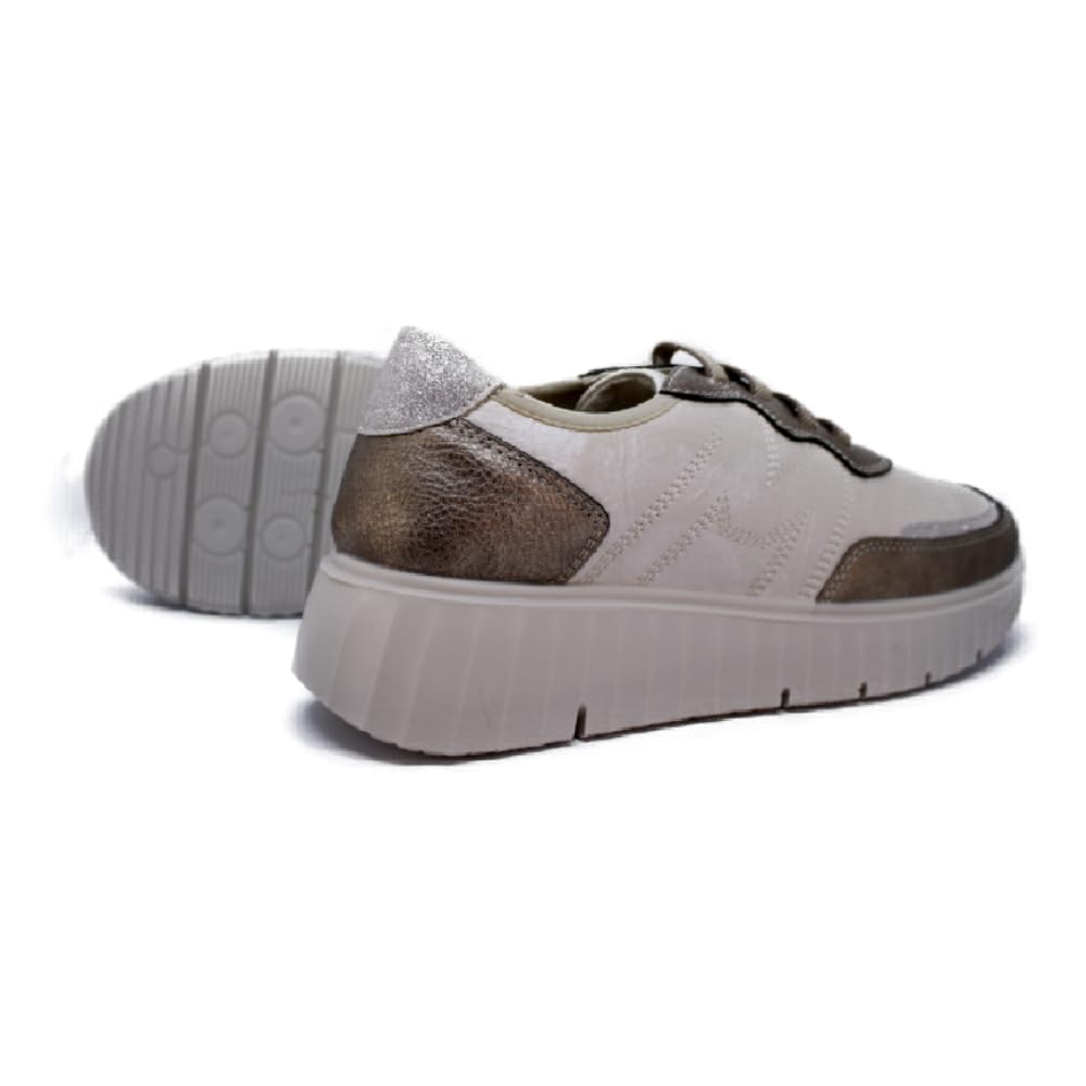 MYSOFT - Deportivas cuña Media Punteras y talón Color Bronce - 25M633 para: Mujer