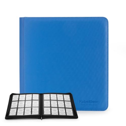 Image of Card Binder - 720 Capacity, Zippered Trading Card Holder for MTG, Sports & Collectible Cards - Acid-Free, Durable & Travel-Friendly Storage (Blue dots, 12 Pocket)