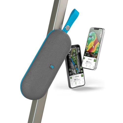 PPG Golf Speaker with GPS Powered by Golf Logix – 40K+ Courses,Stereo Sound, Magnet Mount, IPX7 Waterproof, USB-C Rechargeable, Long Lasting Battery, Light Blue