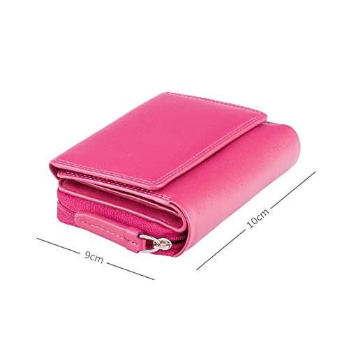 Visconti Heritage -30 Soft and Light Small Leather Trifold Wallet (Fuscia)3