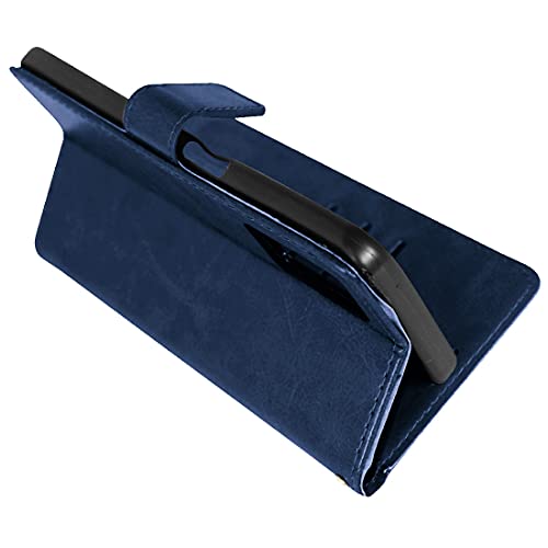 Image of Amazon Brand - Solimo Flip Leather Mobile Cover (Soft & Flexible Back case) for Realme 8 5G / Realme 8s 5G (Blue)
