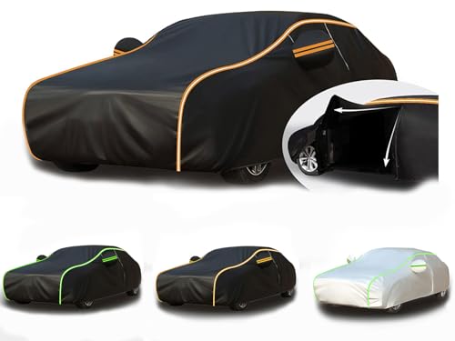 Funda de Coche Impermeable para Audi RS3 8Y 2021-2025 Sedan,Lona Coche Exterior,Resistente A La Nieve,Al Viento,Al Polvo Y A Los ArañAzos,Lado Cremallera,Bandas Reflectantes k116