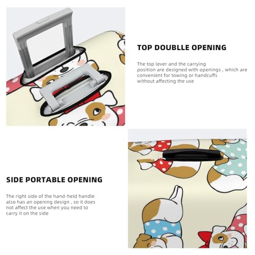 Cute Bull Dog Travel Luggage Covers - Elasticity Suitcase Covers Protector for Luggage 18-32 Inch4