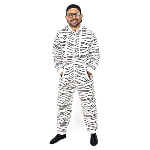 NOROZE Unisex Zebra & Camouflage Fleece Onesie Cover