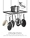 CHOEZON Hanging Pot Rack, Ceiling Mounted Pot Hanger for Kitchen, Metal Cookware Storage Organizer with 12 Hooks, for Storage of Cookware, Utensils in Kitchen, 23.7