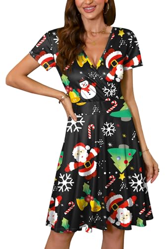 Robe de Noël col en V légère contre la chaleur des soirées d'hiver