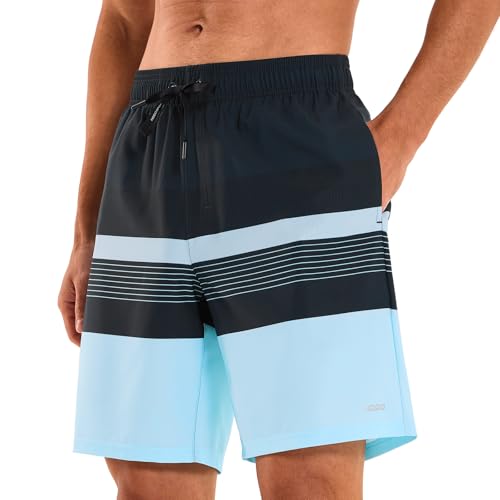 Image of HOdo Mens Swim Trunks with Mesh Liner 9 inch Quick Dry Swim Shorts Bathing Suits for Men Swimwear Board Shorts wiht Pockets