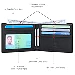Travelambo Wallet for Men Real Leather Mens Bifold Wallet RFID Blocking - Thin & Stylish with ID Window in Gift Box (Crazy Horse, Black) - Image 3