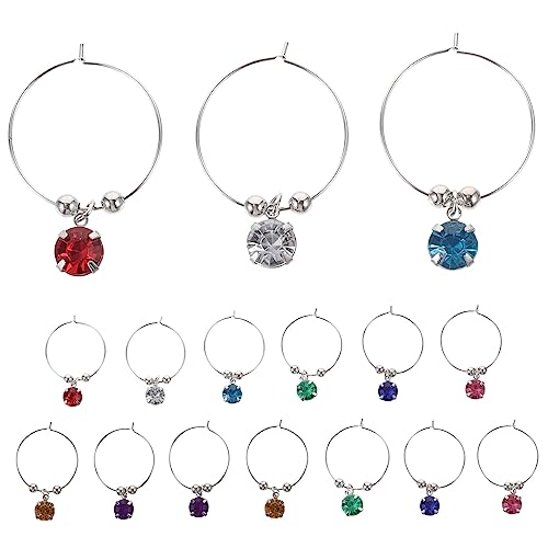 Etiquetas para copas de vino en acero con anillos decorativos reutilizables de alta calidad