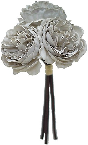 エルアーツ 造花 ピオニーバンドル/グレー 全長24cm E3824-32