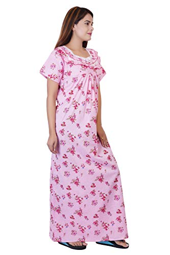 Image of Women's Cotton Block Print Knee Length Nighty