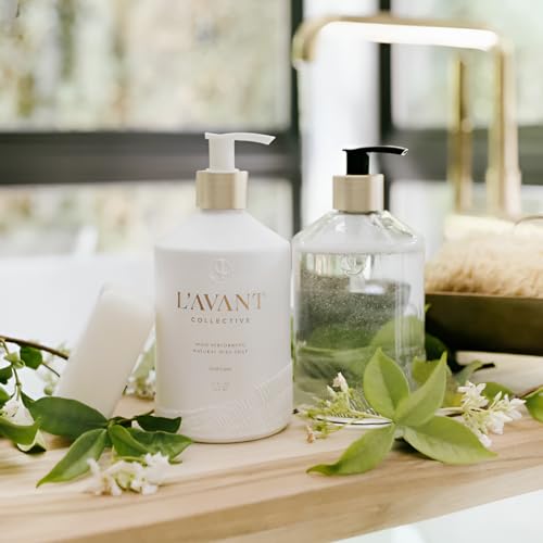 Image of L'AVANT Collective Luxury Home Essentials | High Performing Dish Soap, Hand Soap, Multipurpose Cleaner Spray, Scrub Brush, Lucite Tray | Luxurious Ingredients Reusable Bottles (Fresh Linen)