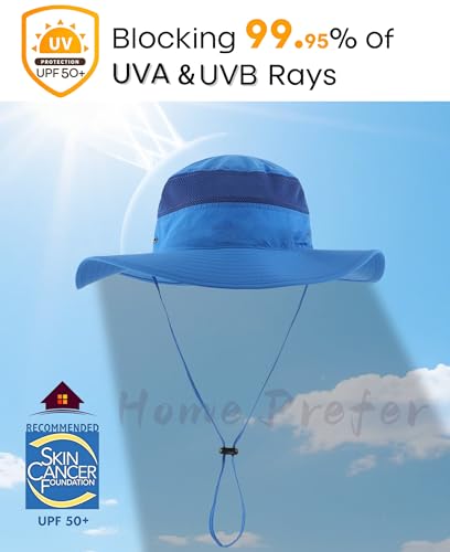 Image of Home Prefer UPF 50+ Men's Sun Hat Wide Brim Bucket Hat UV Protection Hat for Mens Womens Beach Safari Gardening Golf Fishing