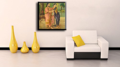 Image of Tallenge - Arjuna Subadhra - Raja Ravi Varma Mythology Collection - Medium Canvas - Framed (24 x 24 inches)