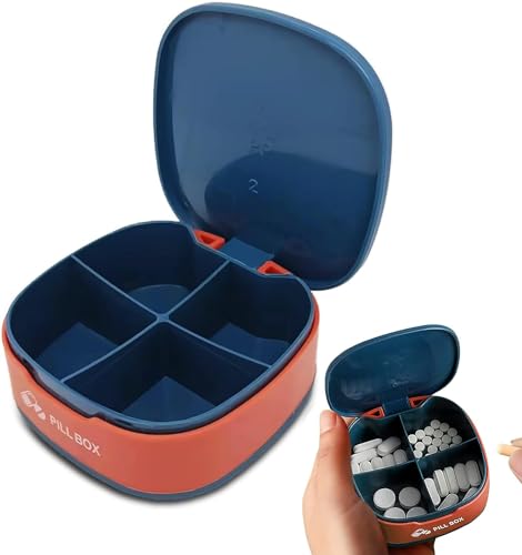 Invoda Small Pill Box 4 Times A Day Daily Pill Container Portable Pill Holder For Purse Compact Medicine Pill Organizer Vitamin Case Ideal For Travel  cover
