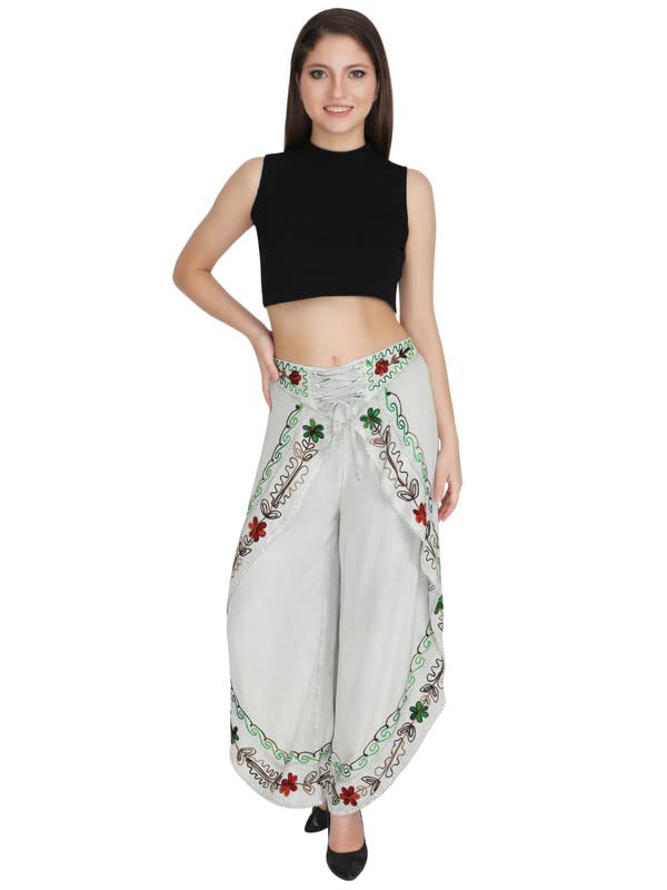 Rayon Women's Regular Fit Dhoti Pants Beige-image-47