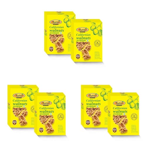 Image of Tulsi California Walnut Kernels Premium 400g (200g x 2 | Light Colored Halves | Rich in Omega-3 | Akhrot Giri | Delightful Snack | Without Shell | Brain Food | Crunchy Nuts | Rich in Dietary Fiber | Pack of 6