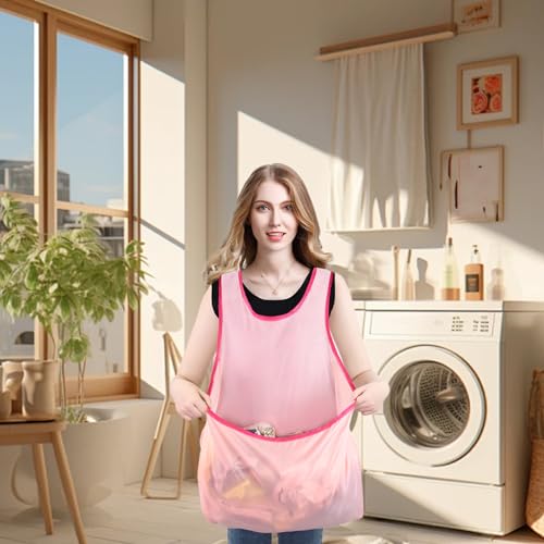NIDONE Portable Clothes Drying Apron, 2PCS Waterproof Laundry Apron with Pocket, Large Capacity Sleeveless Garden Apron for Women,Laundry Apron with Pouch - Image 5