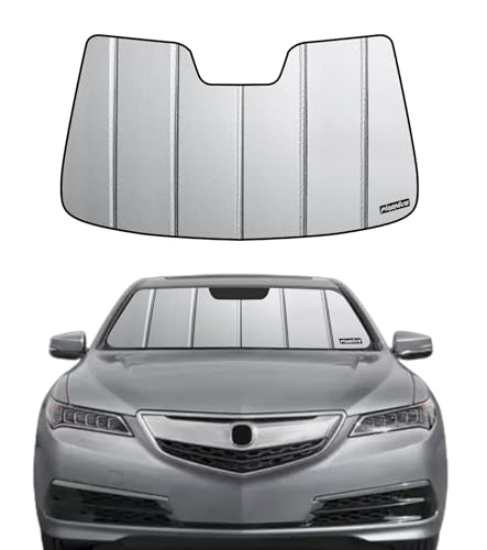 Pigenius Windshield Sunshade for Acura TLX 2015-2020 (with Mirror Camera), Premium Grey Leather...