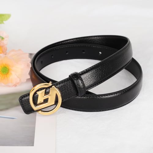 Image of Aurolran Women's Leather Belt with Buckle - Ideal for Dresses, Jeans, and Coats