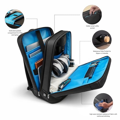 Image of Travessary Collection City Traveller Bag | Backpack | Water Resistant Nylon Fabric 15.6 inch Unisex Laptop Bag | Multiple Compartment for Laptop, Ipads & Accessories | Class leading 2 years warranty