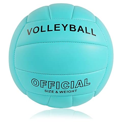 Baisidiwei Volleyball Size 5 PU Leather Soft Indoor Outdoor Volleyballs Unmarked Training Ball Sports Training Game Play Ball for Beginner, Teenager, Adult (tifuni Blue) Cover