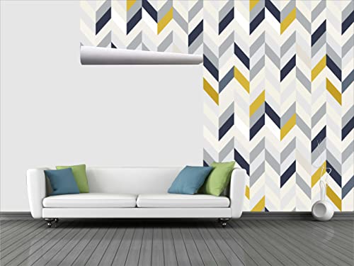 Image of CABANA HOMES Wall Stickers DIY Botanical Wallpaper for Bedroom (45 x 125 cm, 1 Roll) (6 sq. ft) Zig Zag Decorative Self Adhesive Decals Home Decor, Wardrobe, Living Room, Multicolour