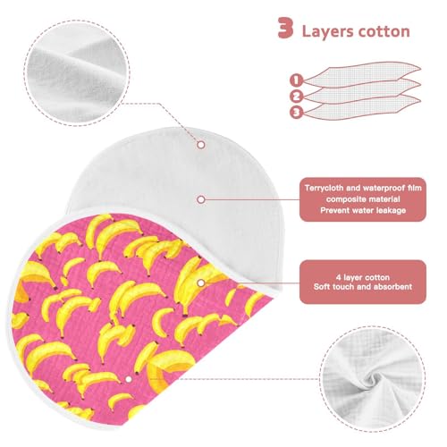 J JOYSAY Banana Fruit Yellow Baby Burp Cloths for Boys Girls Large 22''x11'' Cotton 4 Layer Newborn Towel for Babies Unisex one sizex43