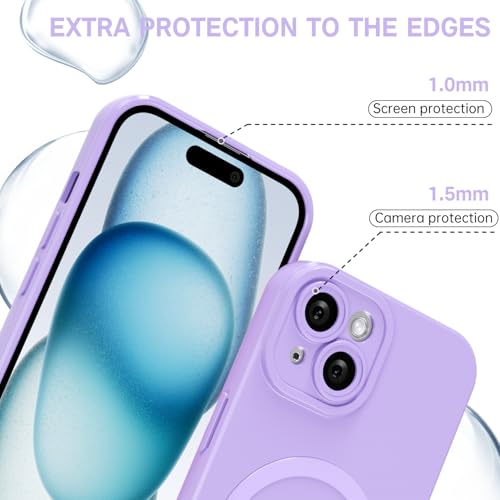 Coque silicone iPhone 15 Plus magnétique protectrice transparente pour fille - 5