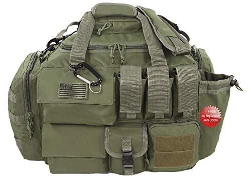 Nexpak USA RCD120ODGN 20 Inch 2310 cu. in. Olive Drab Green Molle Tactical Hunting Range Duffel Duffle Bag + Key Ring Carabiner