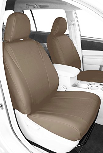 Front Buckets Seats, CalTrend Faux Leather Seat Covers for 1998-2004 Chevrolet Blazer|GMC Jimmy Beige Beige Insert and Trim