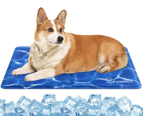 Pecute Manta Alfombra Refrescante para Perros y Gatos,Cama Fria para Perros Verano 50 * 65CM,Mascotas Patrón Ondulado Alfombrilla Autoenfriante - Pet Cooling Mat